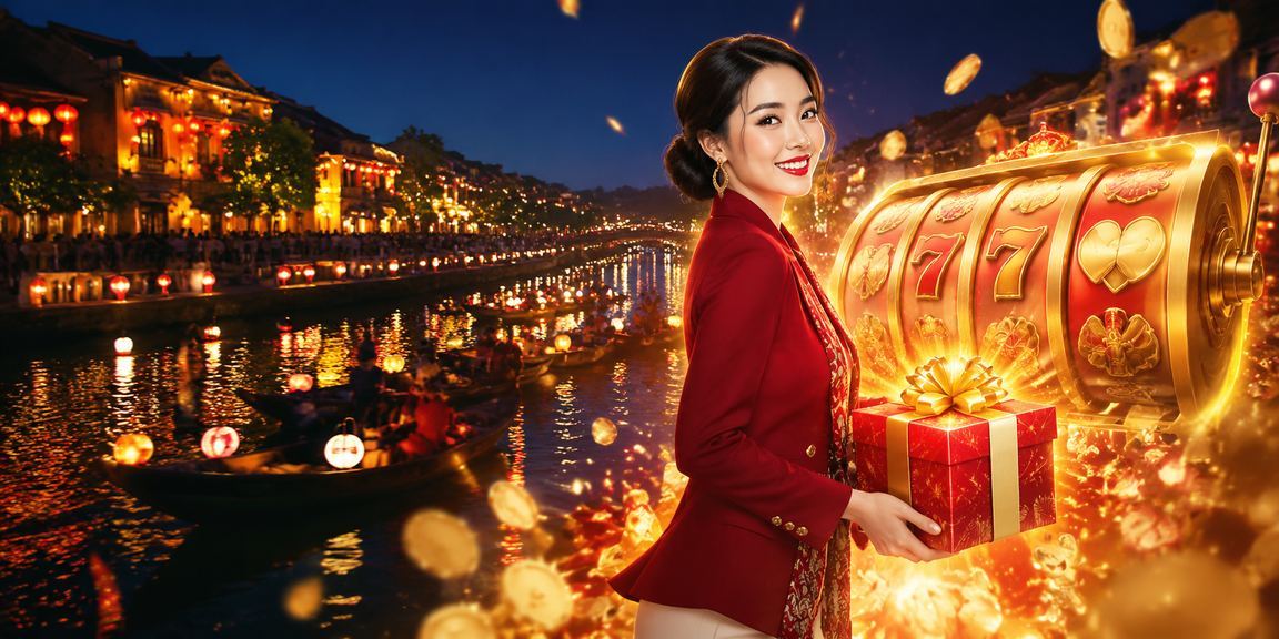 Người chơi slot game tại lễ hội Hội An trên điện thoại Android